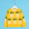 Autumn Winter Children's Clothing Cartoon Pineapple Knitted Sweaters Kids Baby Boys Girls Cotton Tops 210429