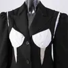 Hit Color Casual Blazer Pour Femmes Entaillé À Manches Longues Patchwork Rayé Joker Blazers Femme Mode Vêtements 210524