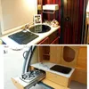 Parts Stainless Steel Hand Wash Basin Sink With Lid And Folded Faucet For RV Caravan Or Boat Camper Car Accessories7005624