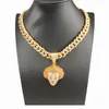 Clown iced out chains pendant for Men hip hop bling chains jewelry men's diamond tennis bracelet with 2 colors