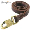 Benepaw Strong Hund Leash Leather Slitstarkt Flätad Handgjord Utbildning Pet Bly Rope German Shepherd Pitbull Harness Leash 210712