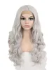 2021 Nya perukopeiska och amerikanska kvinnor Långt lockigt hår Big Wave Front Lace Wig Hög temperatur Filamentous Head Cover Partihandel