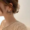 Dangle 샹들리에 S925 바늘 레오파드 활 진주 귀걸이 여성을위한 한국어 버전 크리 에이 티브 디자인 쥬얼리 달콤하고 낭만적 인 기질 결혼식