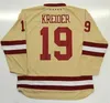 Mi08 Vintage NCAA College EAGLES 19 CHRIS KREIDER Chandails de Hockey Crème Cousu Chemises Hommes M-XXXL