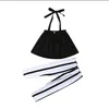 1-6Y Cute Girls Summer Clothing Kid Strap Tops+Striped Pants Leggings 2pcs Outfits Kids Fashion Clothes toddler girl clothes