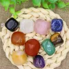 7/10 Sztuk Crystal Chakra Stone Healing Joga Kamienie Potężne Popularne Czyste Naturalne Zakończone Z Beeswax Medytacja Energia Aura Przestrzeżona Polerowana terapia kryształowa