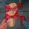 Pantofole da donna estive Pantofole Slip On Sandali Due cursori in lino con fiocco Scarpe da donna Scarpe da esterno Novità