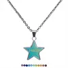I Love You Happy Star Pendant Necklace Color Changing Temperature Sensing Mood Necklaces Women Children Fashion Jewelry Will and Sandy
