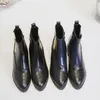 Boots Big Size 9 10 11-17 Женская обувь Лодыжка для дам Соответствующая Цветная боковая молния вставить каблук