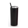 20oz Stainless Steel Skinny Tumbler Lid Straw Coffee Cup Wine Tumblers Mugs Portable Double Wall Vacuum Insulated Water Bottles