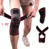 Suporte de joelho esportivo Brace Ajuste Pads Protetor de fitness Bandagem com cinta para futebol de basquete Running Cotone