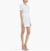 Designer Brand Sexy Women Crew Neck Short Sleeve Printed Dresses High Quality Female Slim Sheath Mini Milan Runway Party Dress E61