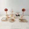 Andra Bakeware Gold Cake Stand Set av 3PCS-11PC, Round Mirror Top Dessert Cupcake