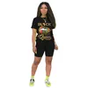 Sommar Kvinnor Tracksuits Lip Print Kortärmad T-shirt + Shorts Solid Color 2 Piece Jogger Ställer Yoga Outfits Plus Storlek Gym Kläder