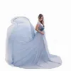フォトシューティング妊娠ドレスレースマキシガウン79 Q0713のための長いマテリアネティー写真の小道具妊娠ドレス写真のマテリアネティドレス