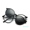 Lujo- CUBOJUE MAGNÉTICO Gafas de sol Magnéticas Polarizadas Hombres Clip redondo en el marco de gafas Ajuste para Myopia Diopter Lentes Hembra reflejada