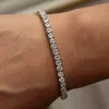 Bracelet de Tennis en argent pur 925, 16-21cm, bijoux pavés complets de 4mm de 5A CZ, cadeau éternel pour femme, bijoux fins en argent Sterling véritable