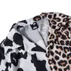 Camicia da uomo patchwork Marca manica corta Taglie forti Camicie da uomo Stampa Camisas da vacanza casual Summer Beach Leopard Milk Cow Top 210524