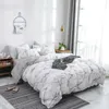 100% Cotton Duvet Cover Set Fashion Marble White Women Girls Home Bedclothes Soft Bedding Comforter Cover Twin Queen King Size 210706