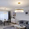 Postmodern Living Room Chandelier Simple Pendant Lamp Luxury Crystal Chandeliers Dining Bedroom Pendant Nordic House Decoration Lighting LED Round