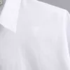 women simply style buttons decoration casual white poplin blouse office lady side split shirts chic blusas tops LS6562 210420