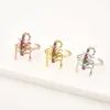 ANDYWEN 925 Sterling Silver Gold Colorful Spider Rainbow CZ Adjustable Rings Women Fine Jewelry Open Resizable Jewels Gift 210608