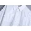 Elegant Women Turn Down Collar Shirts Fashion Ladies Pocket Shorts Tops Streetwear Female Chic White Blouses 210430