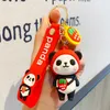 Cartoon Fruit Little Panda Doll Keychain Female Cute School Bag Pendant Creative Key Chain Key Ring Couple Bag Pendant Gift G1019