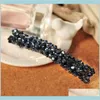 Barrettes Crystal Four Rows Spring Haarspeld Super glanzende handgemaakte kralen Haarclips 6 kleuren hele vrouwen sieraden drop levering 2208F