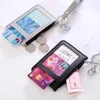 Hoge Kwaliteit PU Lederen Vrouwen Creditcards Case Visitekaartje Houder Student Card Bag ID-kaart Portemonnee met sleutelhanger en portemonnee