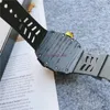Top Digite Version Skeleton Dial All Fiber Pattern Case Japan Sapphire Mens Watch Rubber Designer Sport Watches 16285s