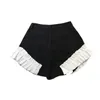 Nomikuma Koreaanse hit kleur ruche patchwork vrouw shorts hoge taille elegante bodems lente zomer caual korte feminimo 6g857 210427