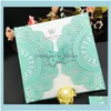 Cart￵es de felicita￧￵es Evento Festivo Festa de Festas Home Garden50pcs/Lote Vertical Laser Cut Butterfly Card Decora￧￣o de casamento Gi