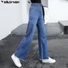 Plus size jeans voor vrouwen chique brede poot jeans vrouw losse denim hoge taille push up mom jeans dames broek vrouwelijke broek 210412