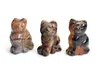 15 INCHES Height Small Size Natural Chakra Quartz Tiger Eye Stone Carved Crystal Reiki Healing Lucky Cute Cat Animal Figurine 1pc4966445