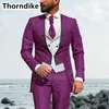 Garnitury męskie Blazers Thorndike Costume Slim Fit Men Suit Formal Business Groom Black Tuxedo Wedding Party Kurtka Pa228i