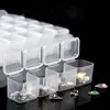 Mordoa 28 Slots Clear Plastic Beads Holder Storage Box For Nail Art Manicure Tools Jewelry Display Case Organizer Box