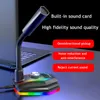 Компьютер USB Microphone RGB Base HD звуковая карта с динамиком Гарнитура Джеск БЕСПЛАТНАЯ ДВИЖЕНИЕ СНИЖЕНИЕ РЕШЕНИЯ Поворот