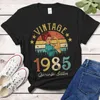 Kvinnors T-shirt Vintage 1985 Quaranine Edition Kvinnor T-shirt Cotton Colored Retro T-shirts 36 år gammal födelsedagspresent kvinnlig kortärmad till