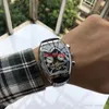 2021 Casual horloge heren horloges Mechanisch Automatische horloges Top Grote cijfers Wijzerplaat Kalenderweergave Lederen band Beste cadeau