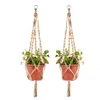 Plant Hangers Macrame Rope Pots Holder Ropes Wall Hanging Planter Hanger Basket Plants Holders Indoor Flowerpot Baskets Lifting se1660386