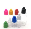 3 ml plastik damlalık şişeleri göz damlaları ile çocuk geçirmez güvenlik kap ve uzun ince damlalık ucu PE e sıvı şişe 500 adet / grup