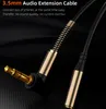 90 Degree 3.5mm Audio Extension Cables Jack Retractable Car Cord Male to Female AUX Cable HIFI Stereo