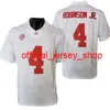 NCAAカレッジアラバマクリムソン潮サッカージャージーブライアンロビンソンJR.ホワイトサイズS-3XLすべてステッチ刺繍