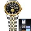 Lige Men Watch top marca luxo ouro negócio relógios mecânicos para homens aço inoxidável 100m impermeável relógio automático 210527