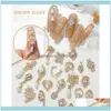 Nagel salon gezondheid beautynail kunst decoraties 2 -pieces 3D metalen sieraden Japanse topkwaliteit kristallen manicure zirkoon diamant charmes hangers