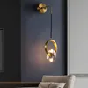 Wall Lamps Modern Led Crystal For Bedroom Bedside Roomdecor Copper Lighting Stairs Corridor Lamp Hanging Applique Murale