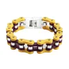 Bracelet chaîne motard vélo moto bracelet punk acier inoxydable 316L homme jaune violet bracelets joncs lien personnalisable,