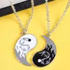 Pendant Necklaces 2Pcs/Set Tai Chi Alloy Yin Yang Black White Puzzle Piece Necklace Birthday Jewelry Gift For Couple Friend