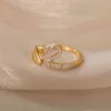 Romantisch kijken naar elkaar Swan Ringen voor vrouwen Gold Sliver Color Love Openning Paar Ringen Bruiloft Engagement Sieraden Gift G1125